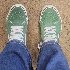Vans Green and White Women's Sneakers